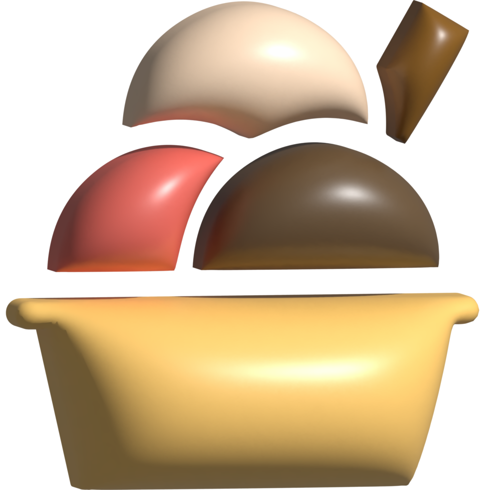 helado de icono 3d png