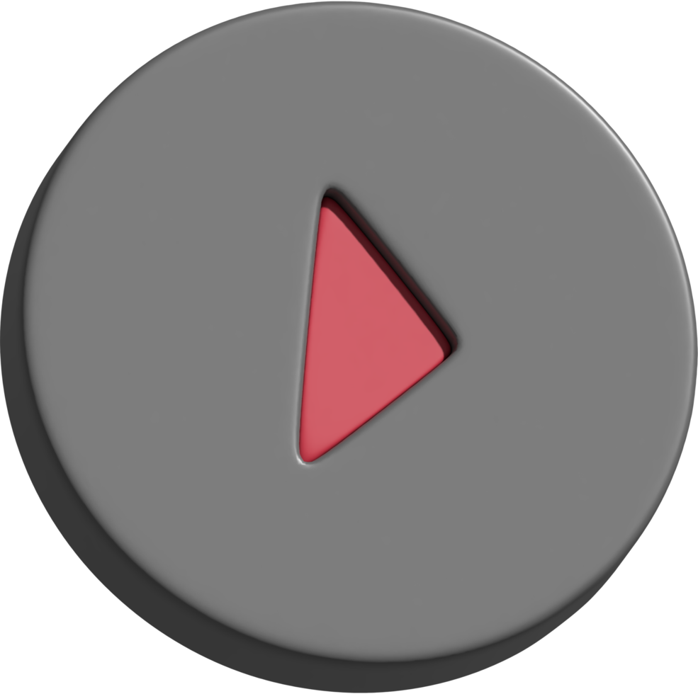 Botón de reproducción de icono 3D png