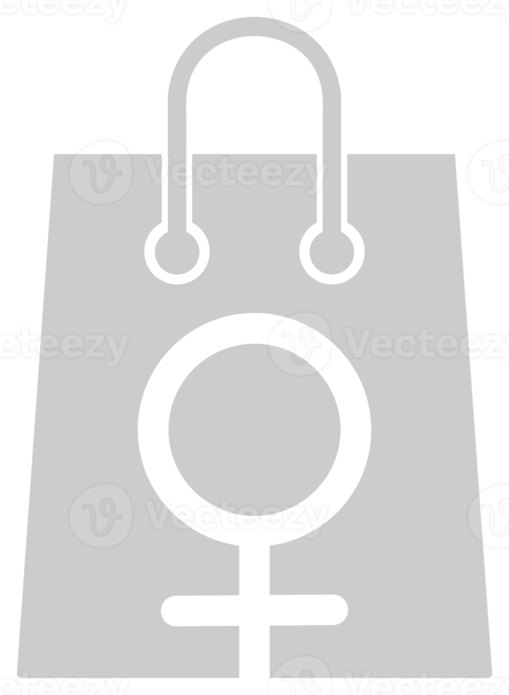 Symbol für weibliche Tasche oder Frauentasche für Logo, Piktogramm, Kunstillustration, Apps oder Grafikdesignelement. PNG-Format png