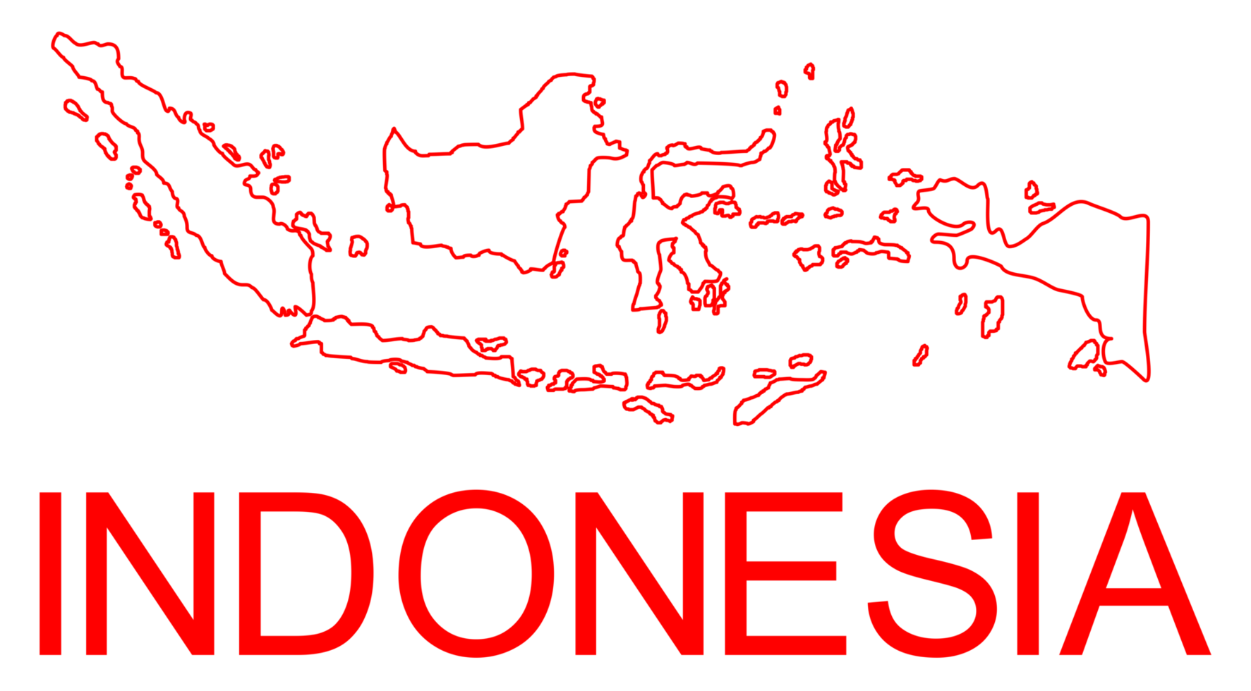 Indonesia carta geografica per app, arte illustrazione, sito web, pittogramma, Infografica o grafico design elemento. formato png