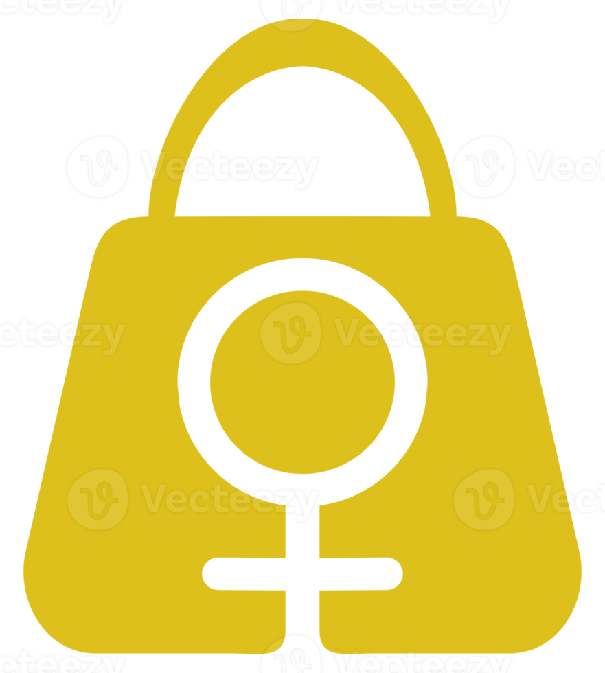 Symbol für weibliche Tasche oder Frauentasche für Logo, Piktogramm, Kunstillustration, Apps oder Grafikdesignelement. PNG-Format png