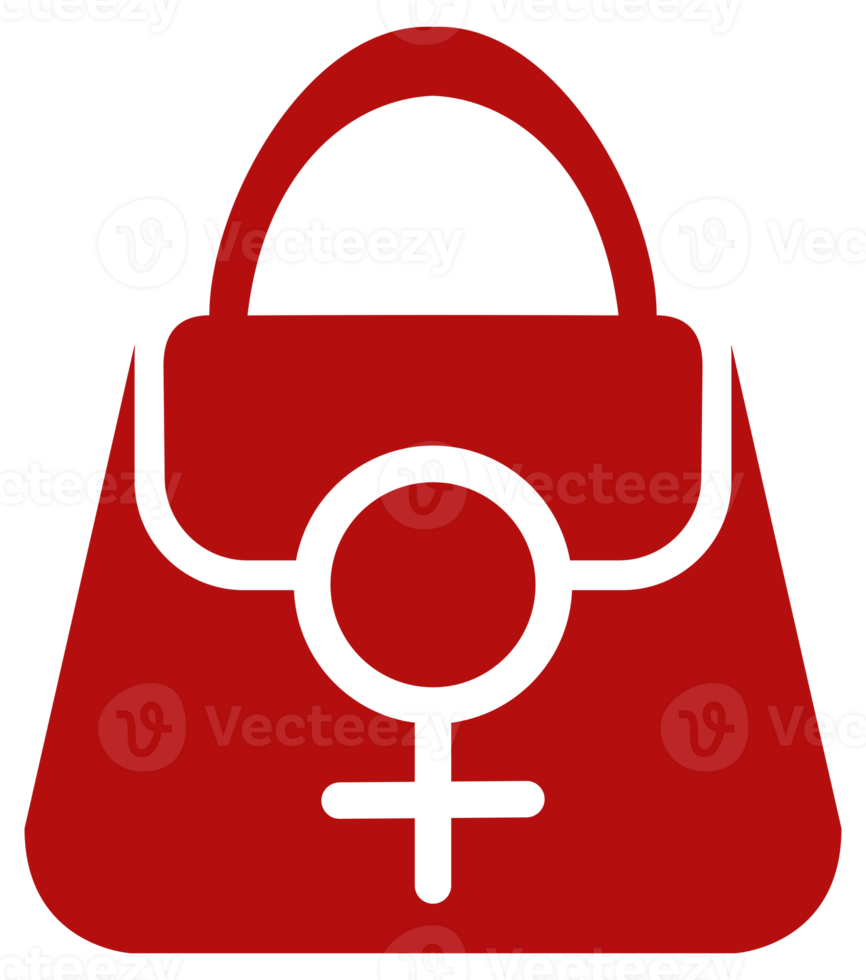 Symbol für weibliche Tasche oder Frauentasche für Logo, Piktogramm, Kunstillustration, Apps oder Grafikdesignelement. PNG-Format png