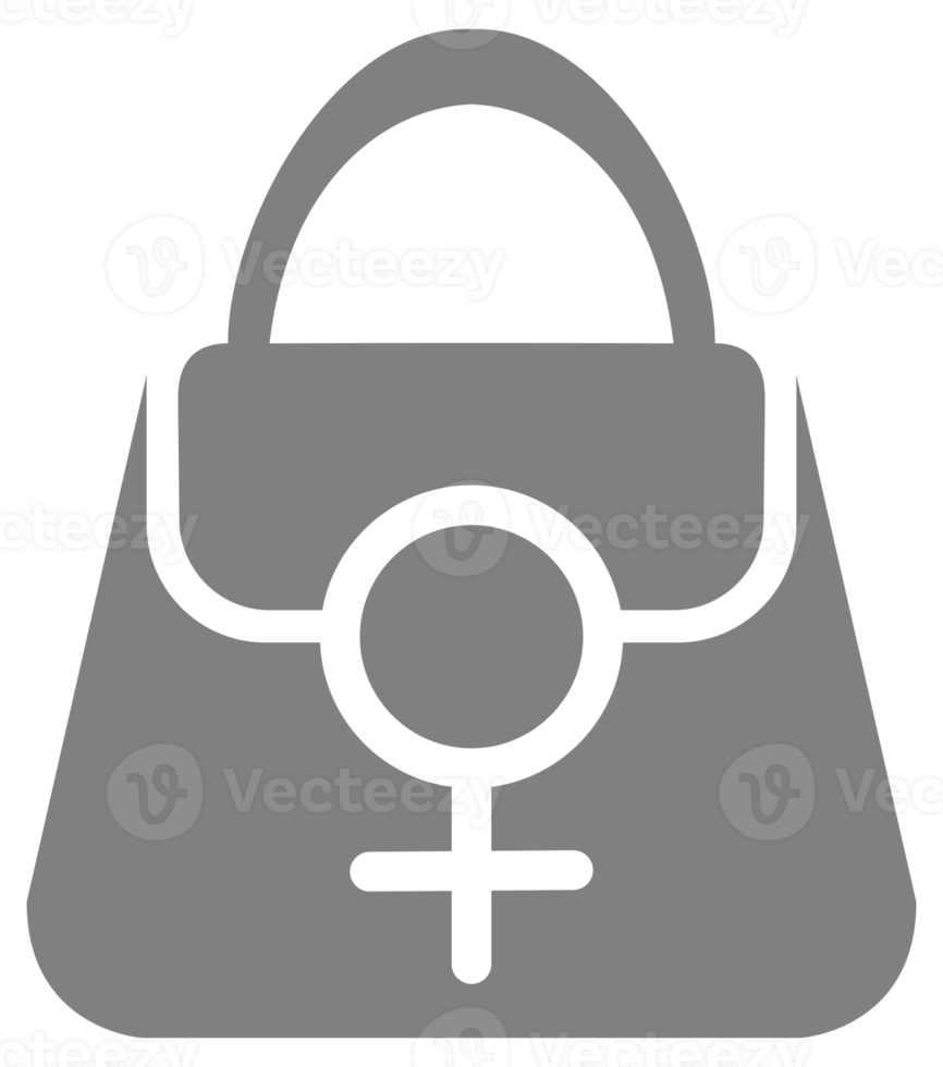 Symbol für weibliche Tasche oder Frauentasche für Logo, Piktogramm, Kunstillustration, Apps oder Grafikdesignelement. PNG-Format png