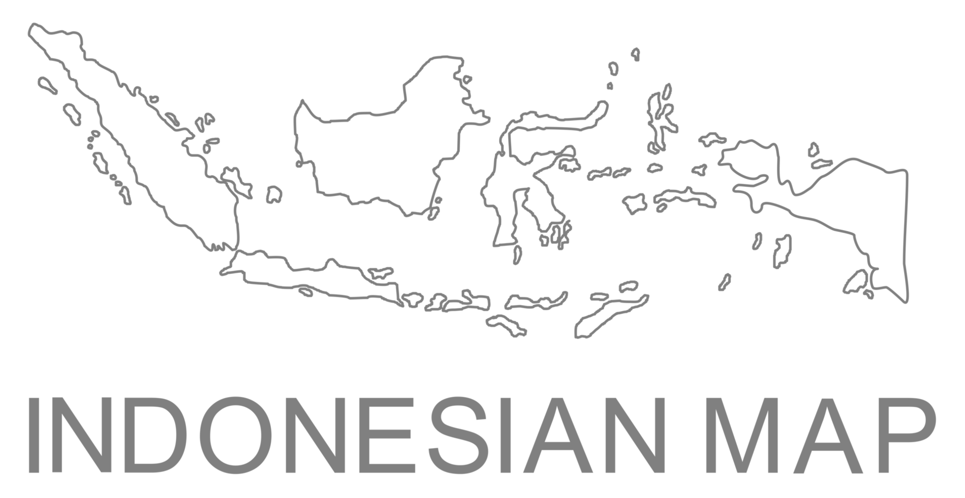 Indonesia Map for App, Art Illustration, Website, Pictogram, Infographic or Graphic Design Element. Format PNG