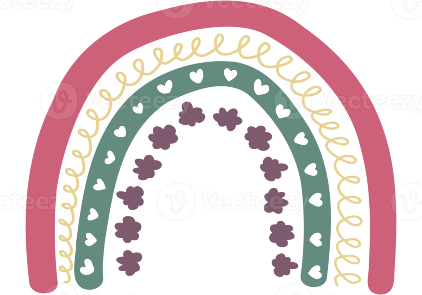 schattig kleurrijk regenboog png