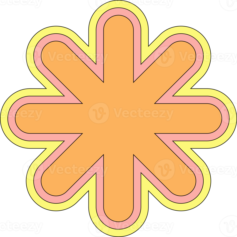 retro groovy funky flat sticker decoration png