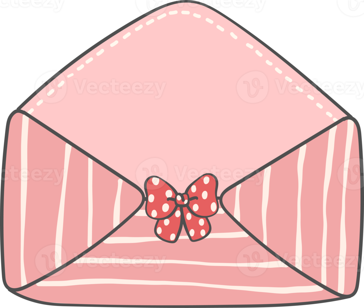 mignon doux valentine amour lettre enveloppe doodle dessin animé dessin à la main png