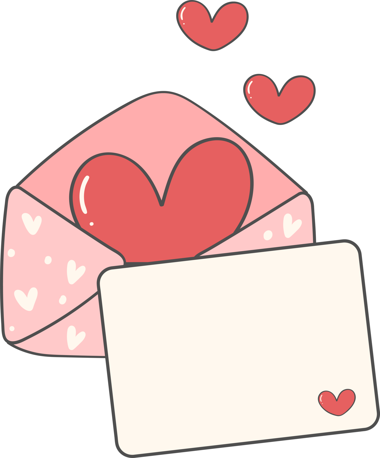 Cute Envelopes With Letters And Hearts Valentines Day Love Mail