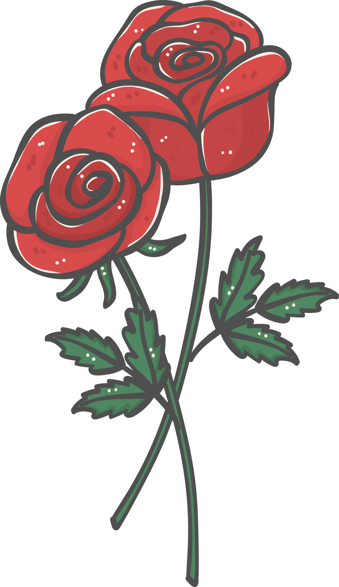 Free cute sweet Valentine red rose flower cartoon doodle 17339835 PNG with  Transparent Background