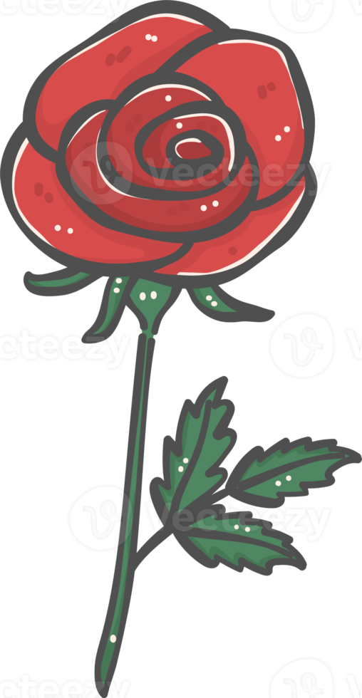 süße süße valentine rote rose blume cartoon gekritzel png