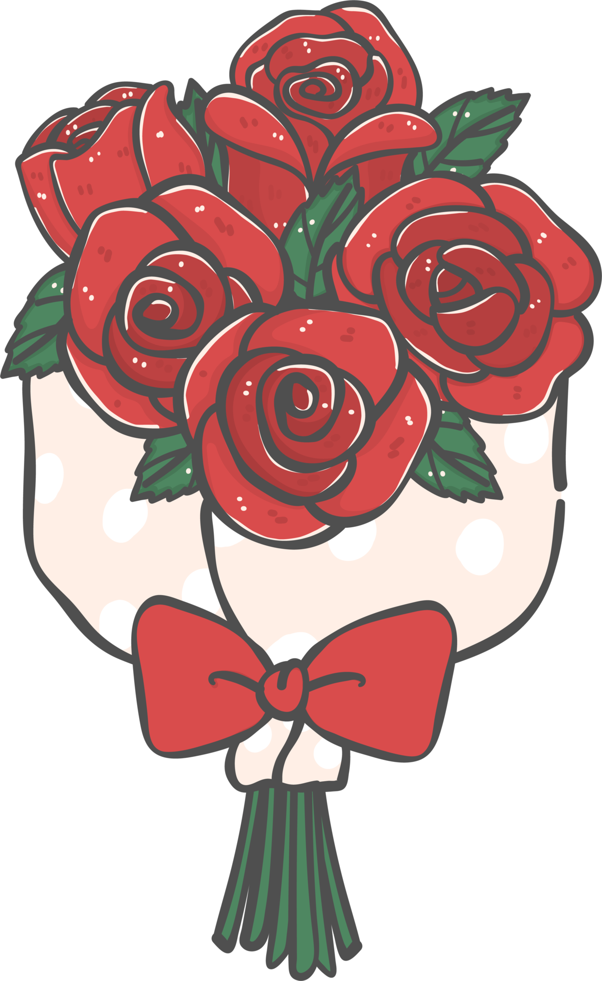 Free bunch of cute romantic Valentine red roses flowers bouquet cartoon  doodle 17339852 PNG with Transparent Background