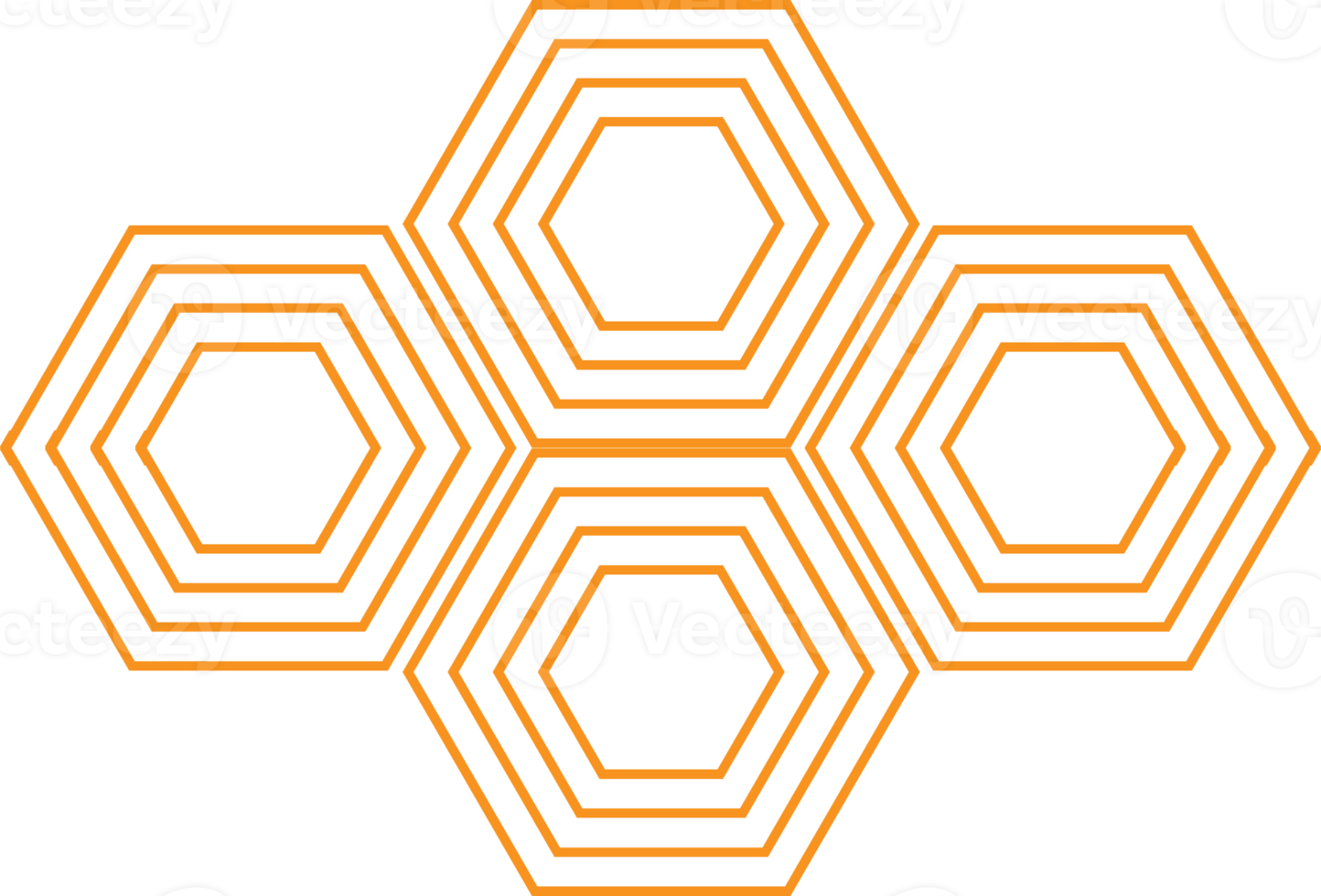 diseño geométrico moderno de forma hexagonal png