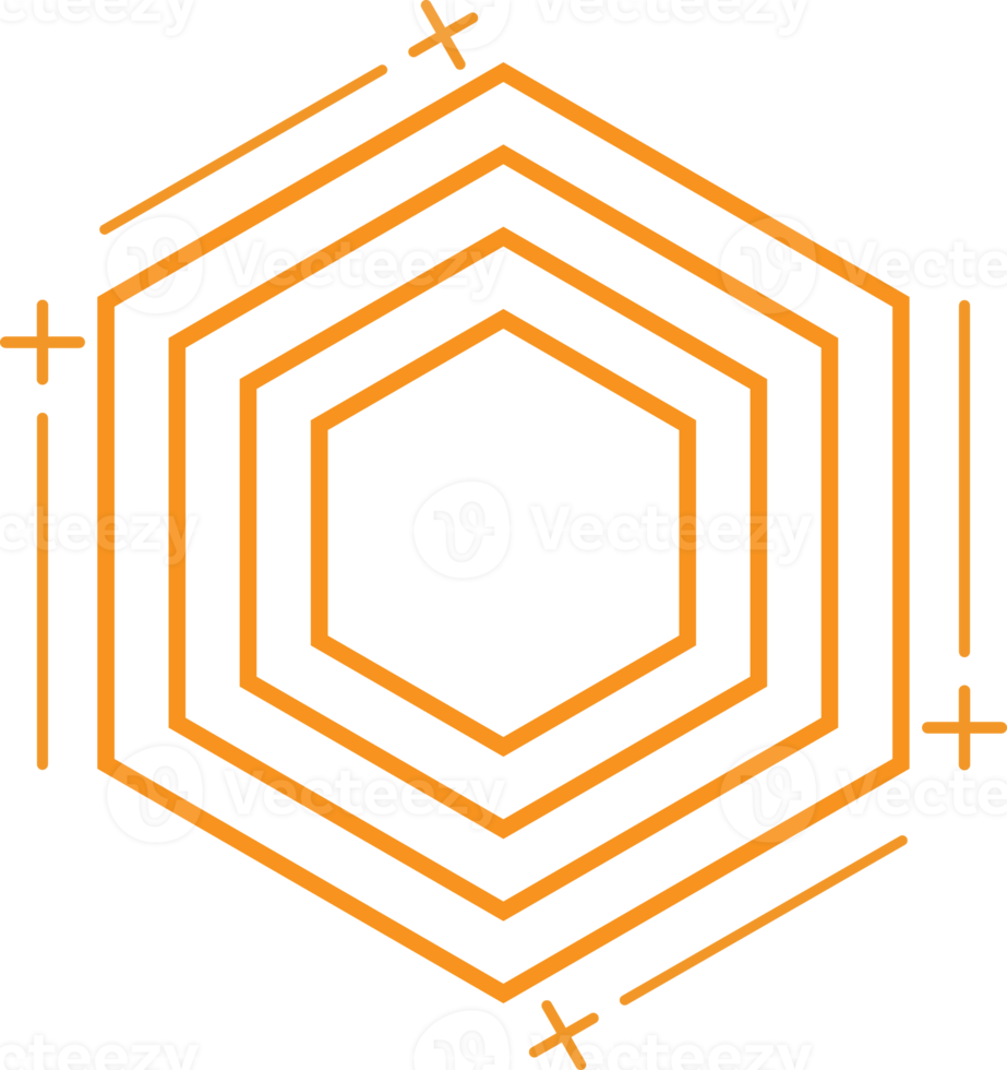 diseño geométrico moderno de forma hexagonal png