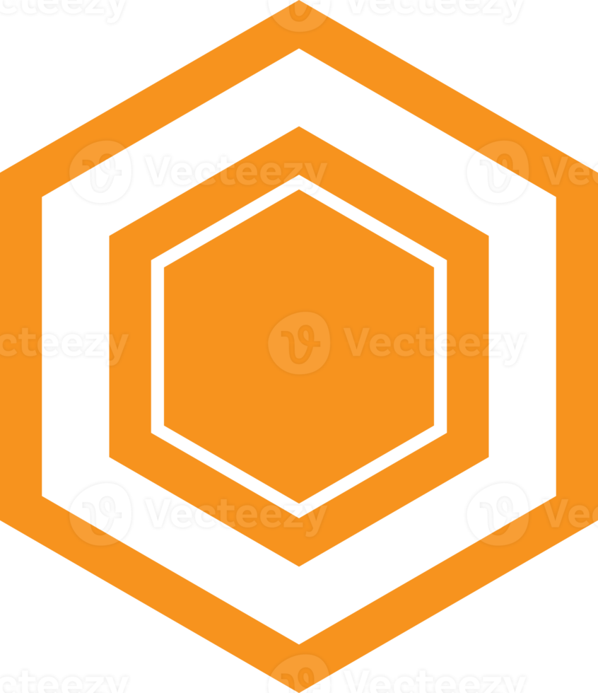 diseño geométrico moderno de forma hexagonal png