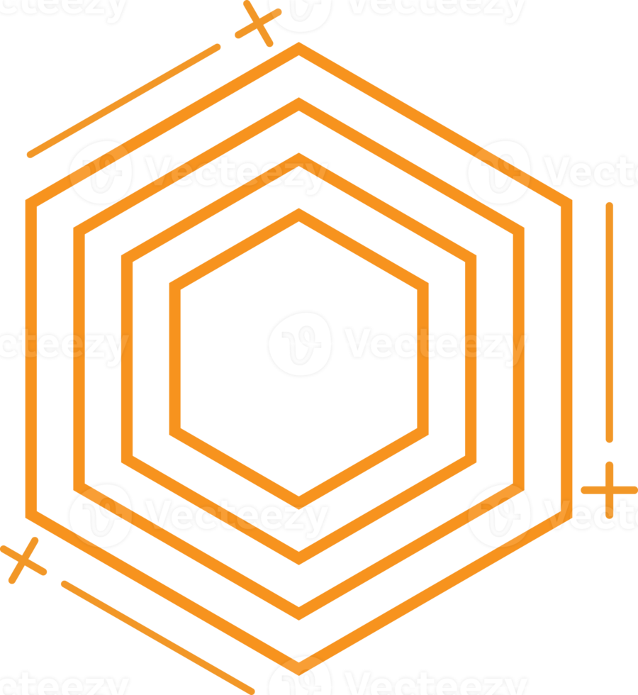 diseño geométrico moderno de forma hexagonal png