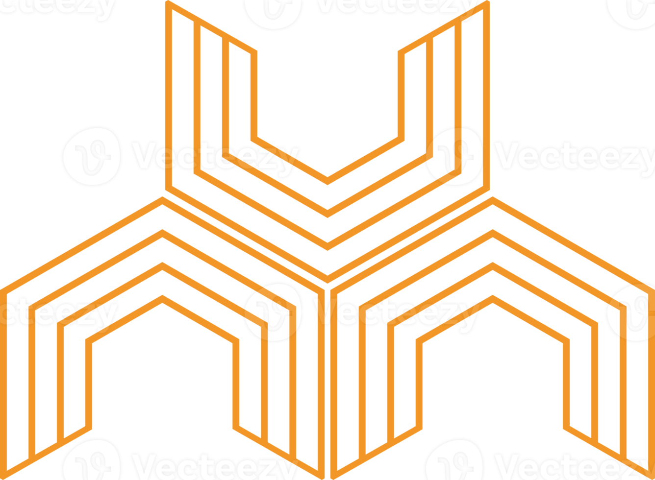 modern geometric hexagonal shape design png