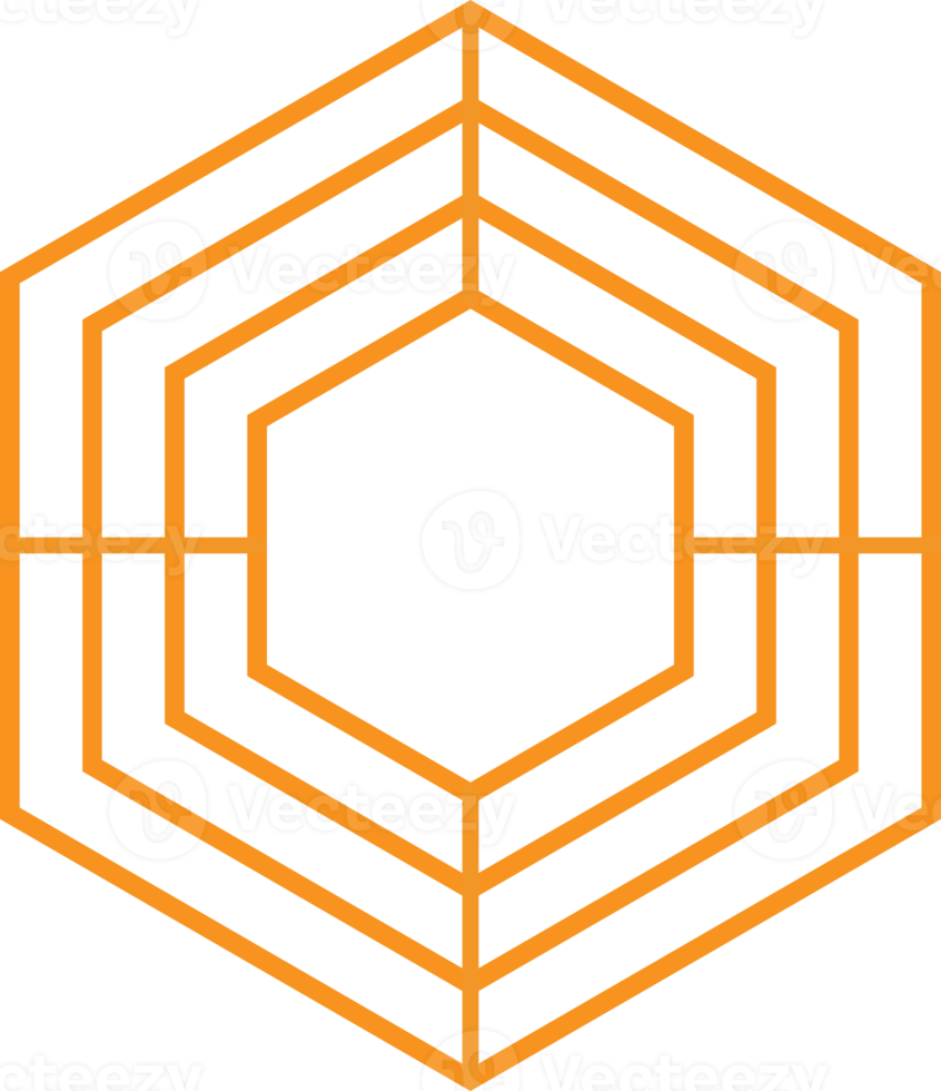 diseño geométrico moderno de forma hexagonal png