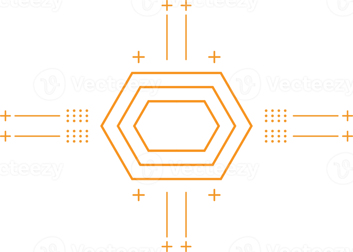 modern geometric hexagonal shape design png