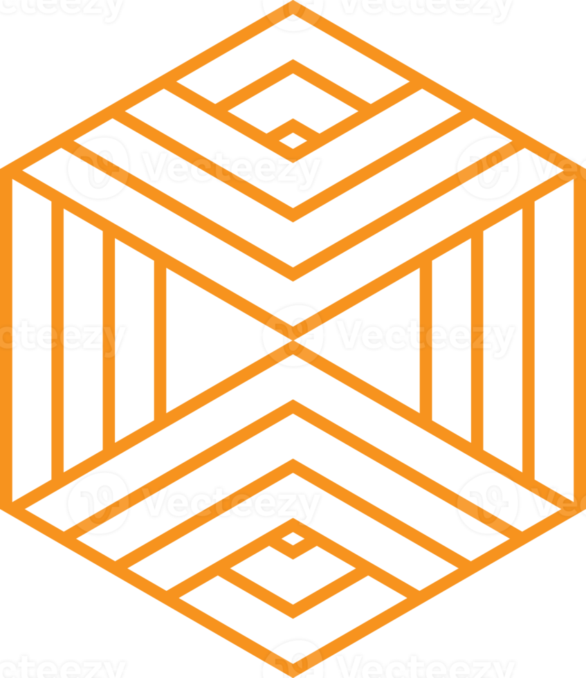 diseño geométrico moderno de forma hexagonal png