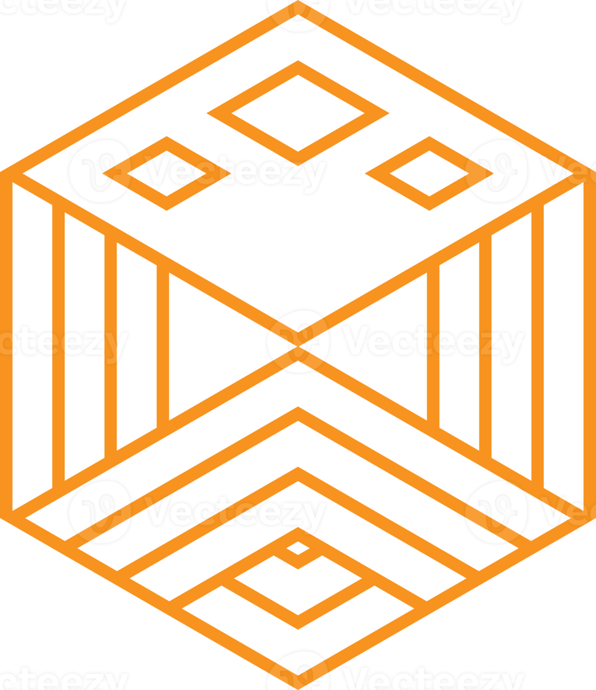 modern meetkundig zeshoekig vorm ontwerp png