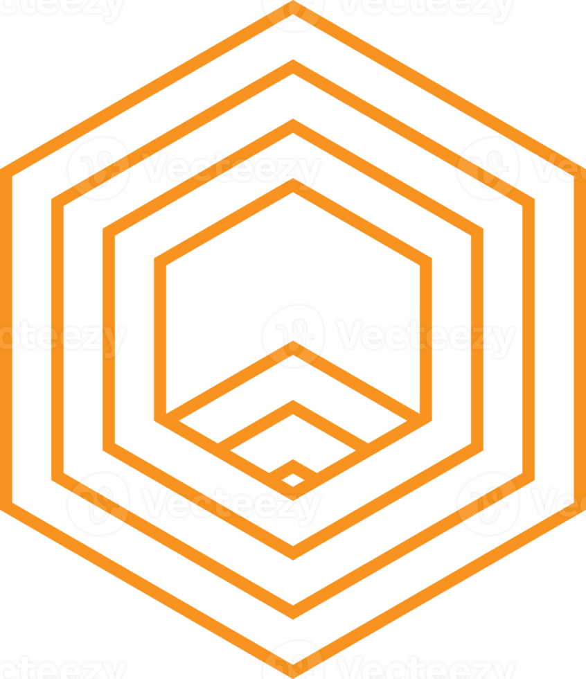 diseño geométrico moderno de forma hexagonal png