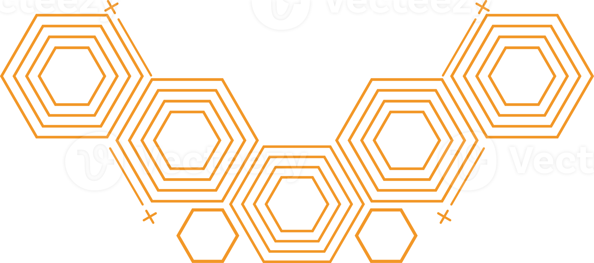 diseño geométrico moderno de forma hexagonal png