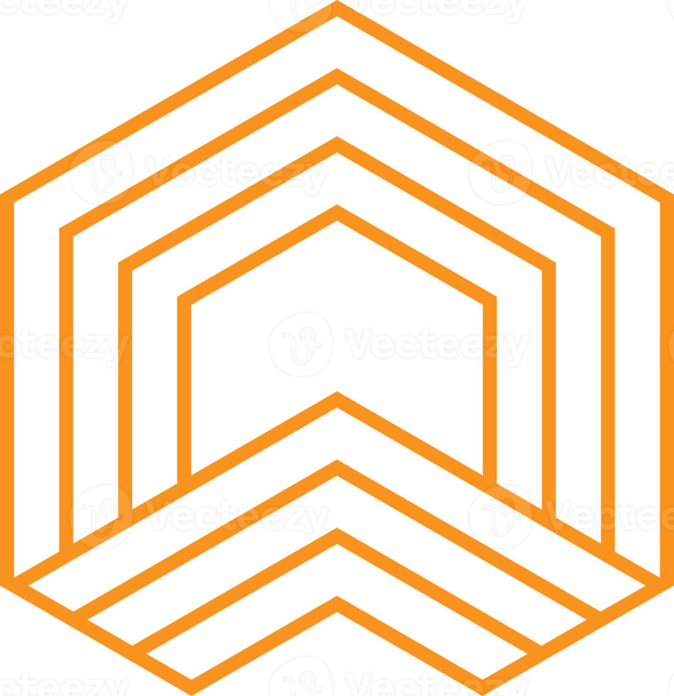 modern geometric hexagonal shape design png