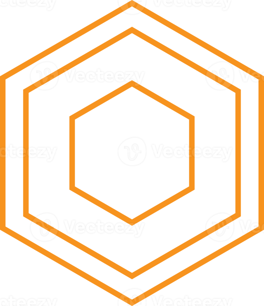 design geométrico moderno de forma hexagonal png