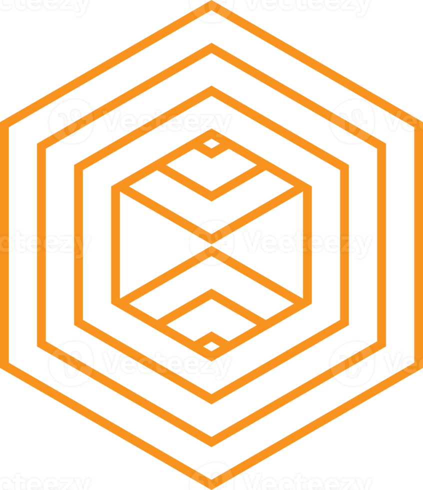 modern geometric hexagonal shape design png