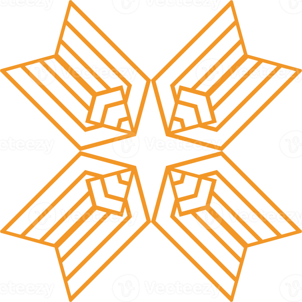 diseño geométrico moderno de forma hexagonal png