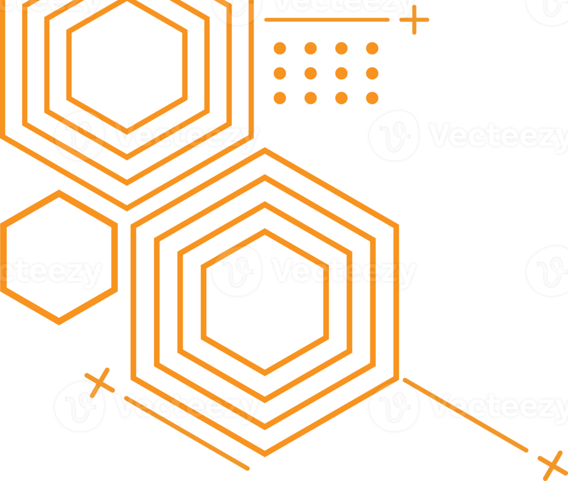 modern geometric hexagonal shape design png