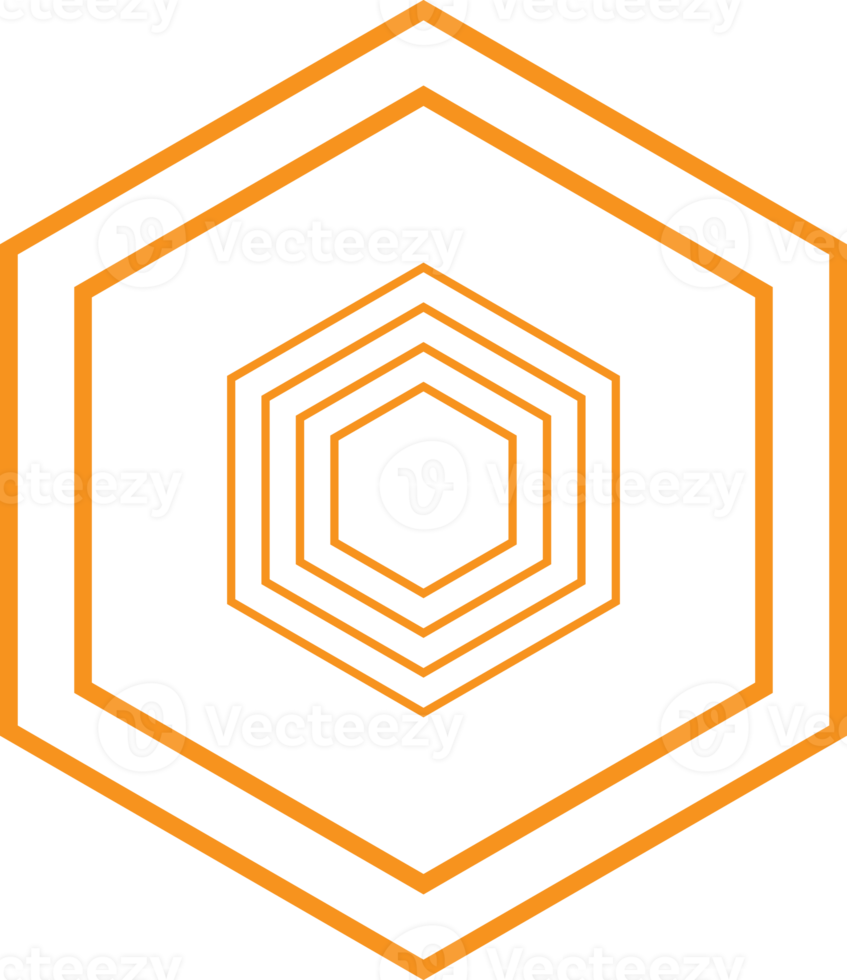 diseño geométrico moderno de forma hexagonal png