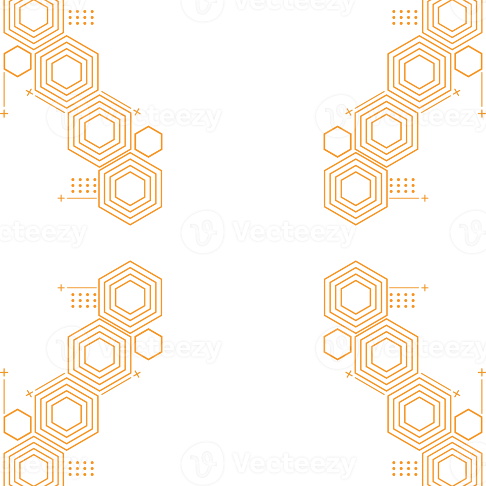 diseño geométrico moderno de forma hexagonal png