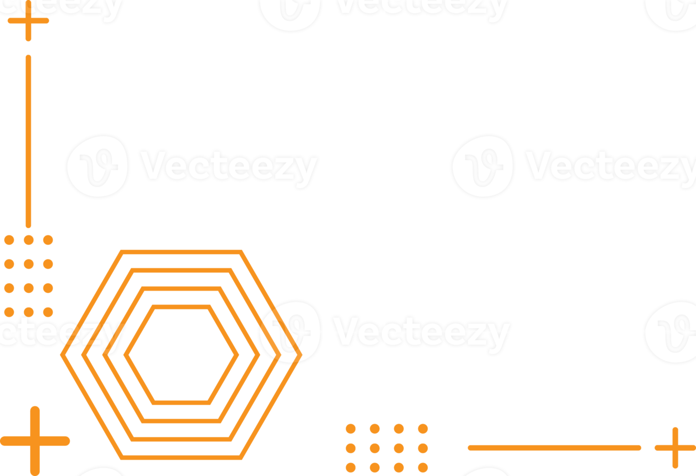 design geométrico moderno de forma hexagonal png