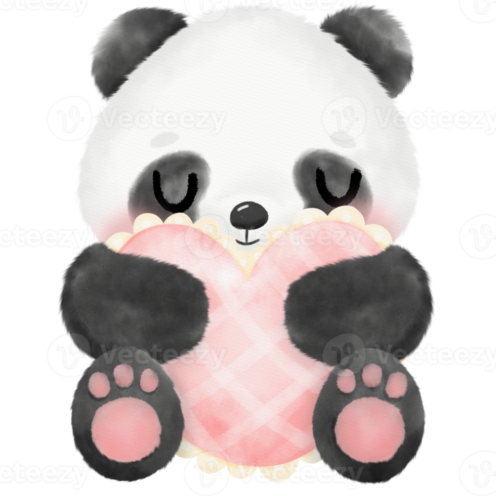 Cute Panda Watercolor illustration png