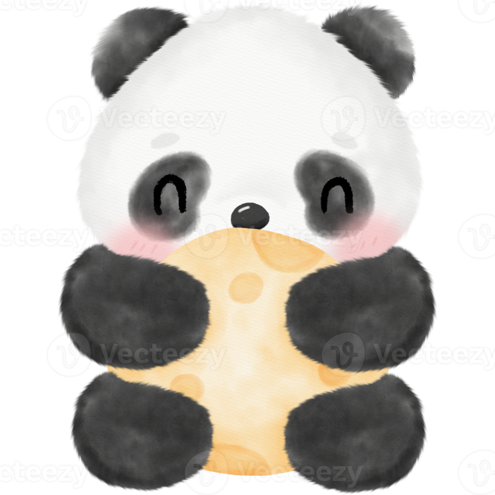 lindo panda acuarela ilustración png