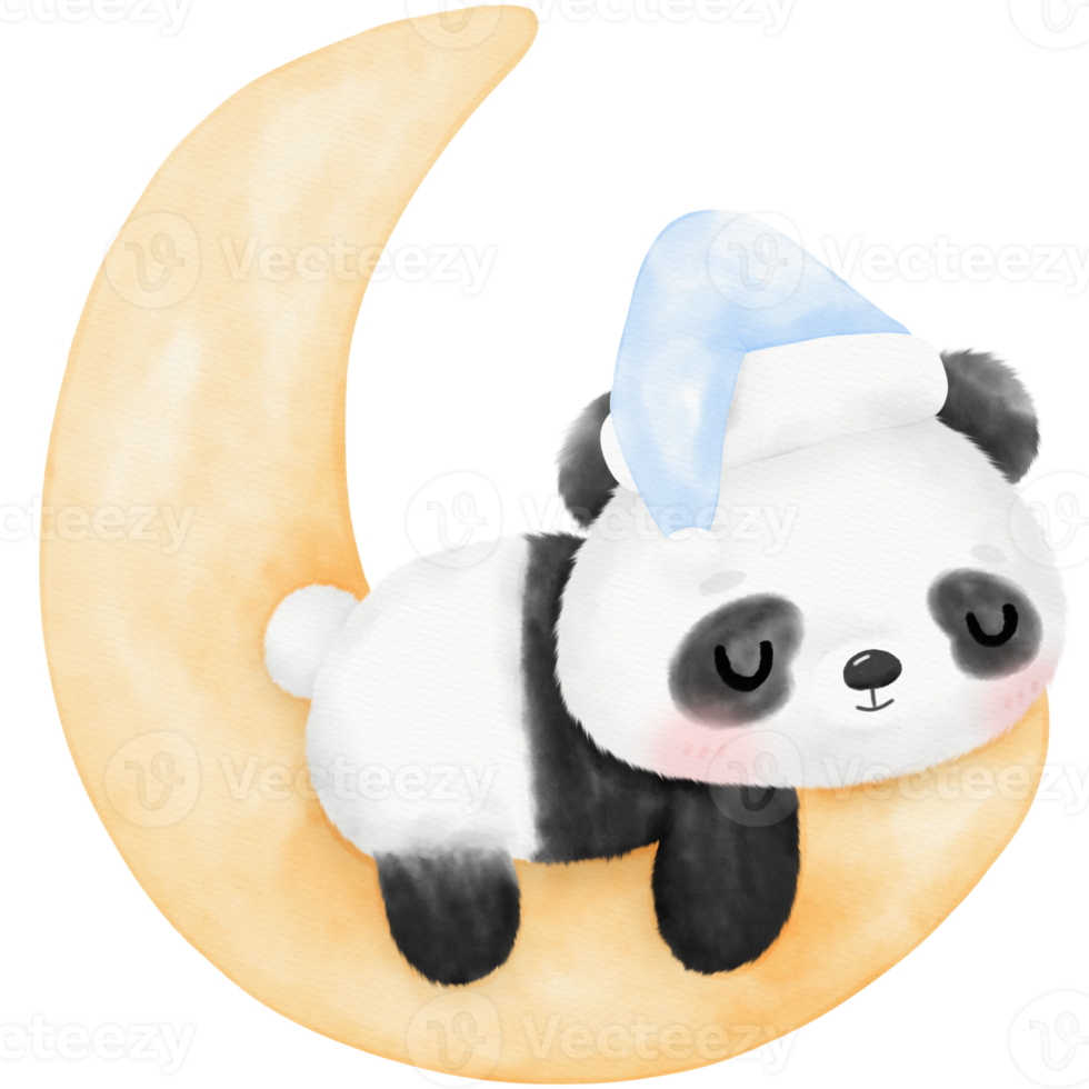 Cute Panda Watercolor illustration png