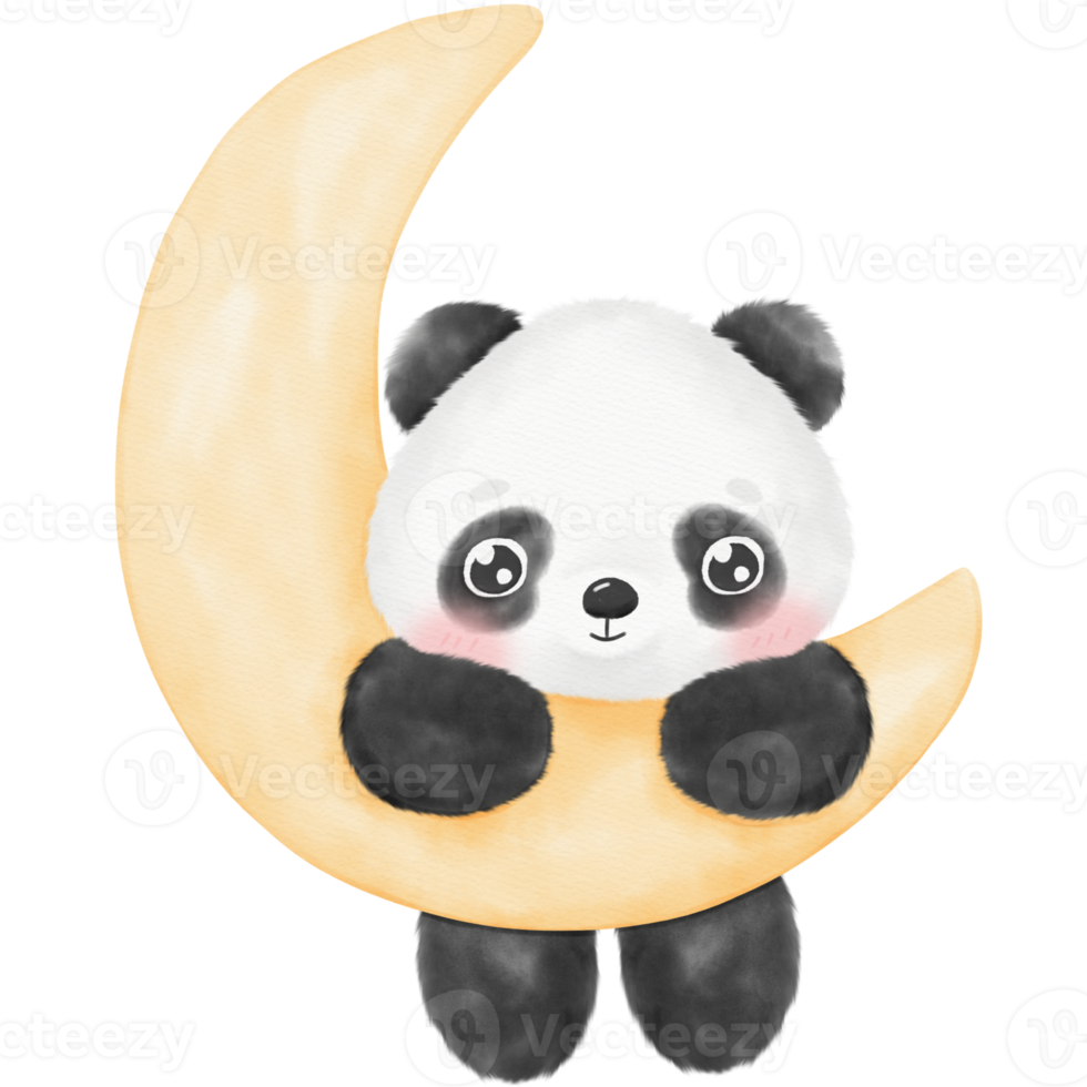 illustrazione dell'acquerello del panda carino png