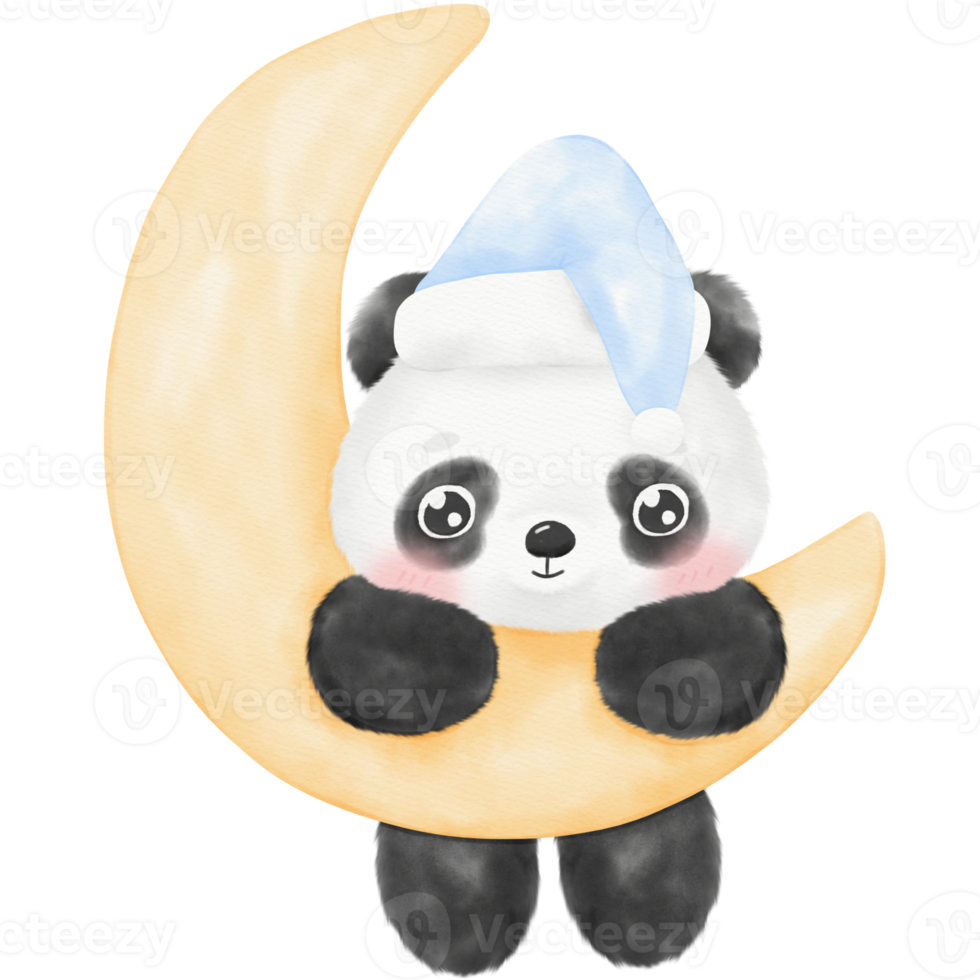 Cute Panda Watercolor illustration png