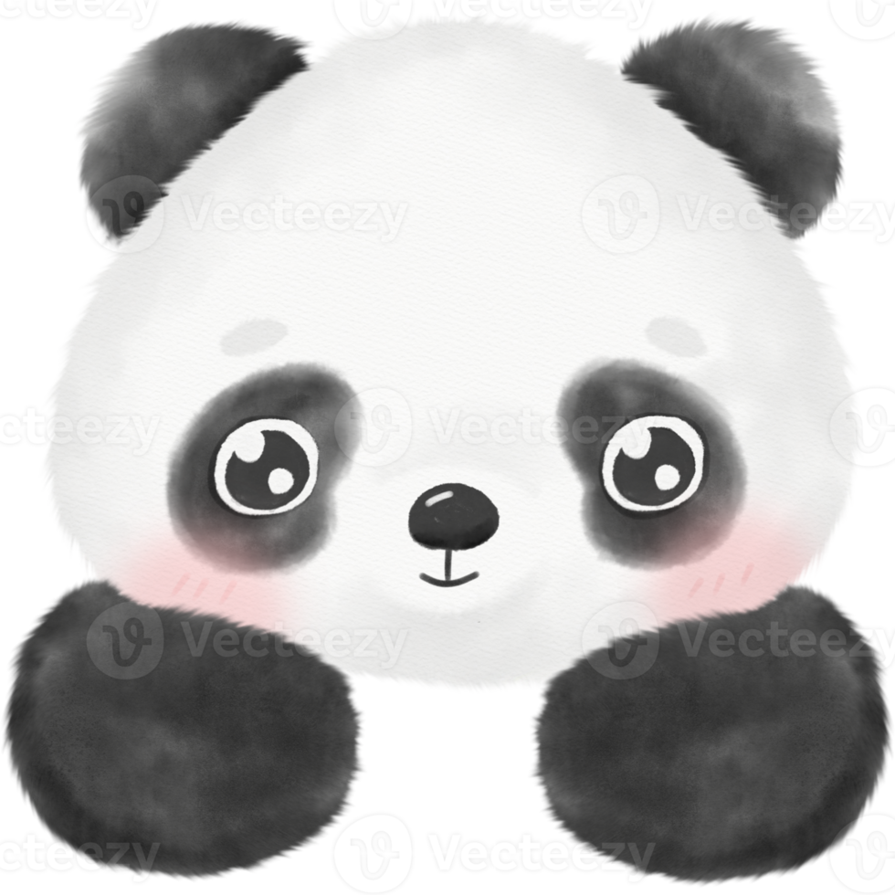 ilustração em aquarela de panda fofo png