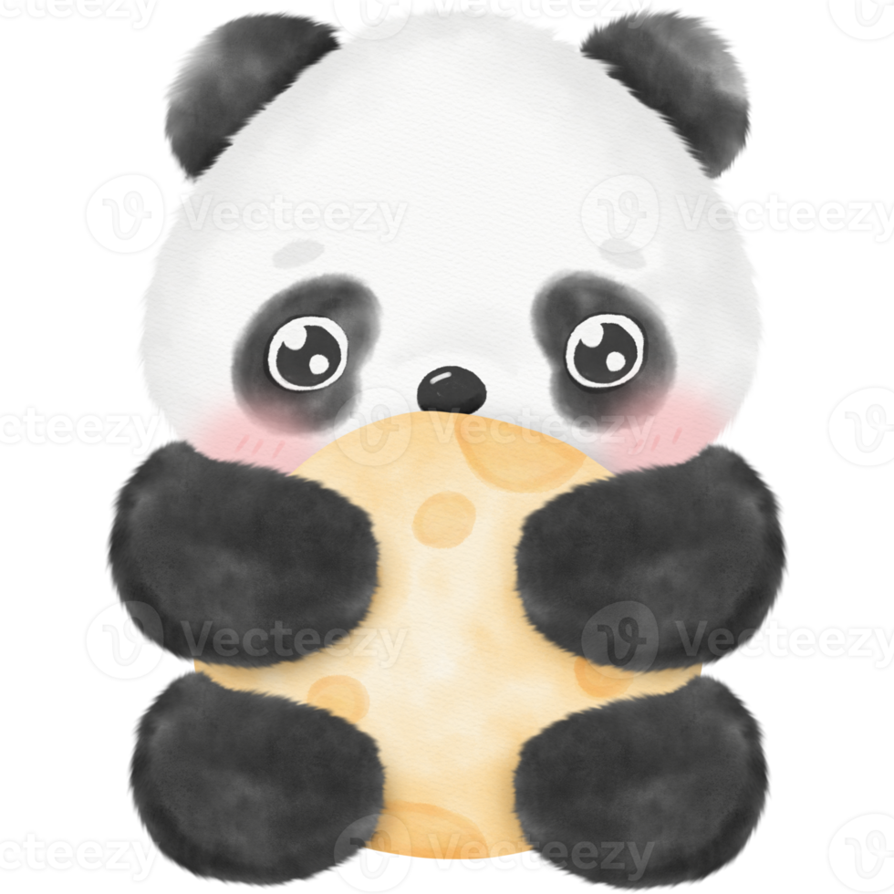 lindo panda acuarela ilustración png