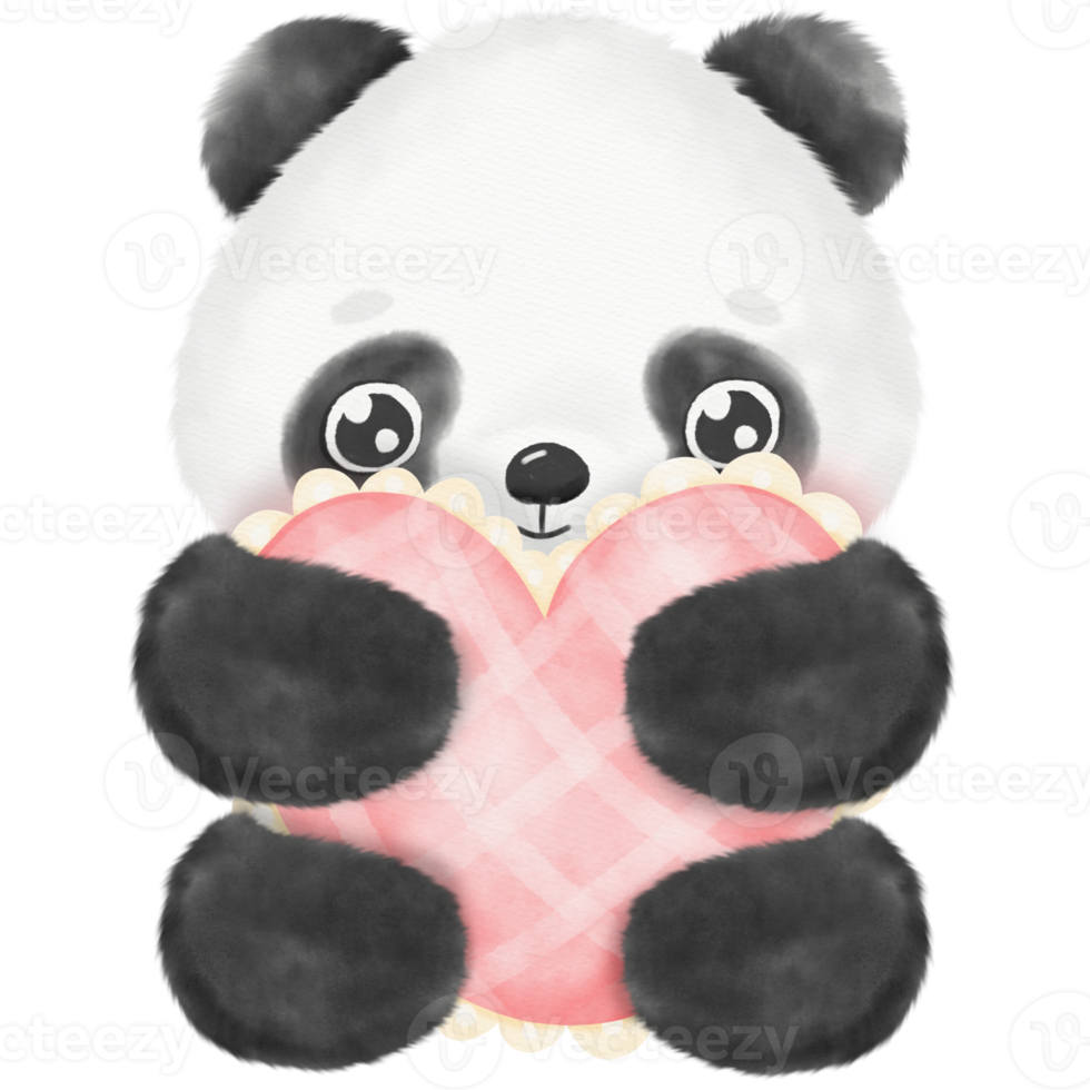 niedliche panda-aquarellillustration png