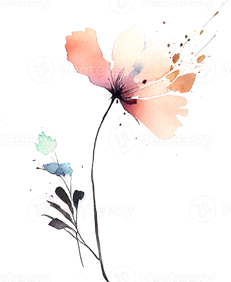Beautiful Watercolor Painted Flower Cutout png