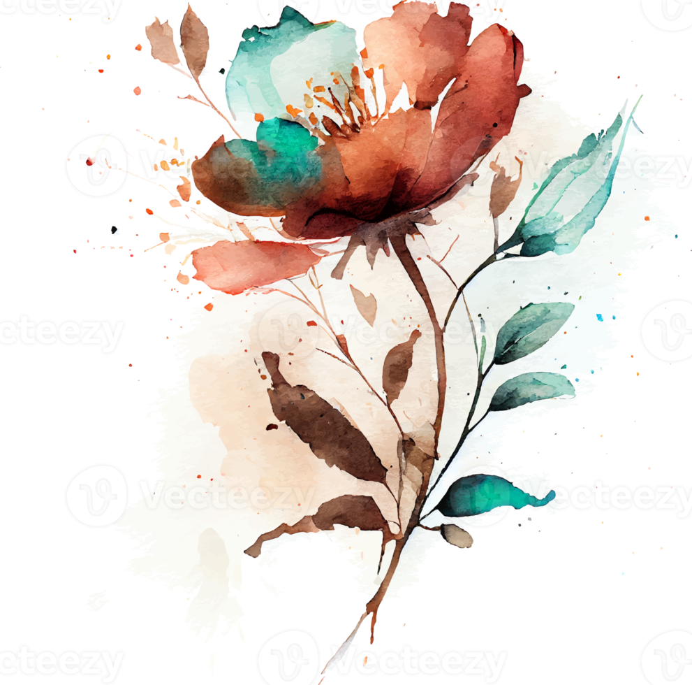 Beautiful Watercolor Painted Flower Cutout png