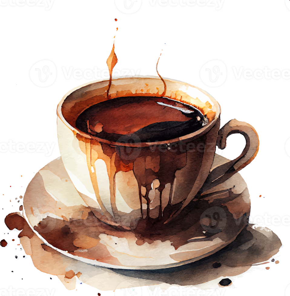 illustration aquarelle de tasse de café png