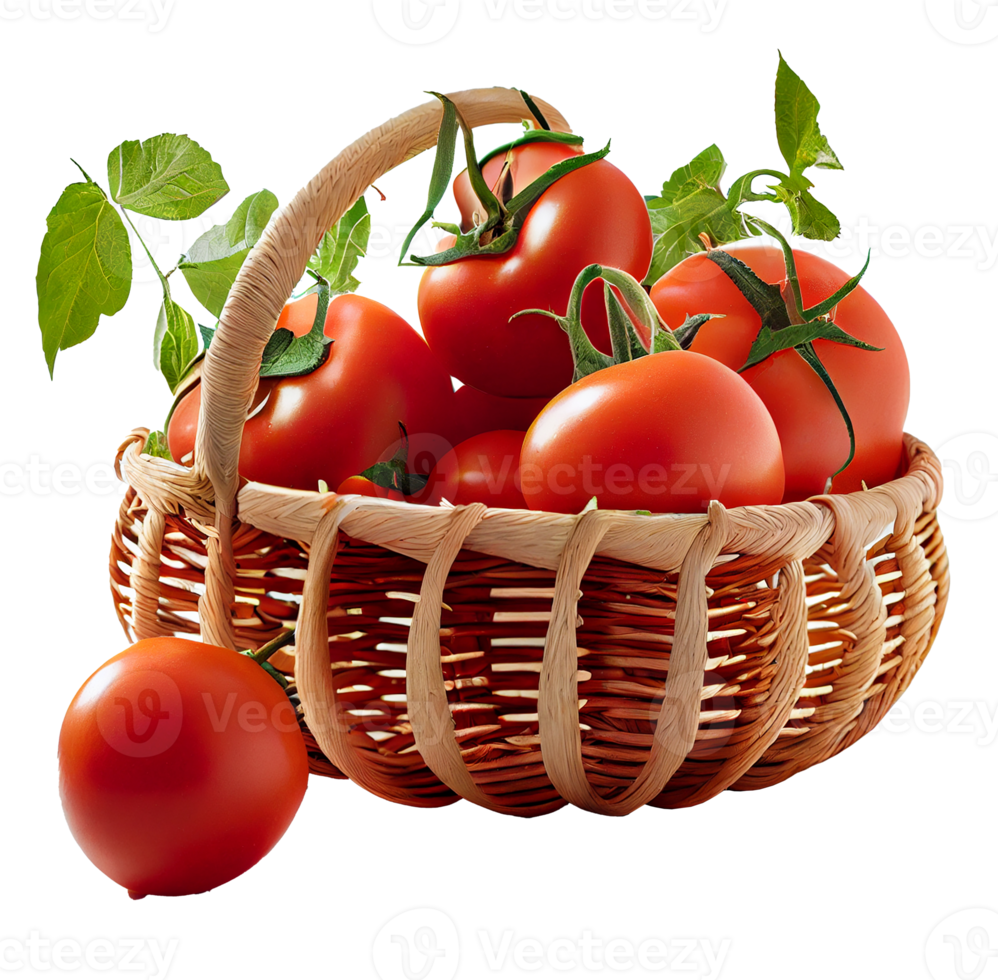 Korb mit roten Tomaten. png