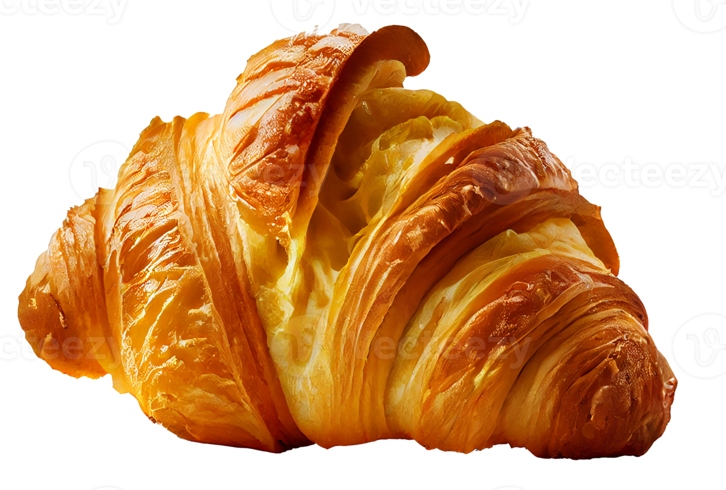 Fresh cooked yellow croissant. png