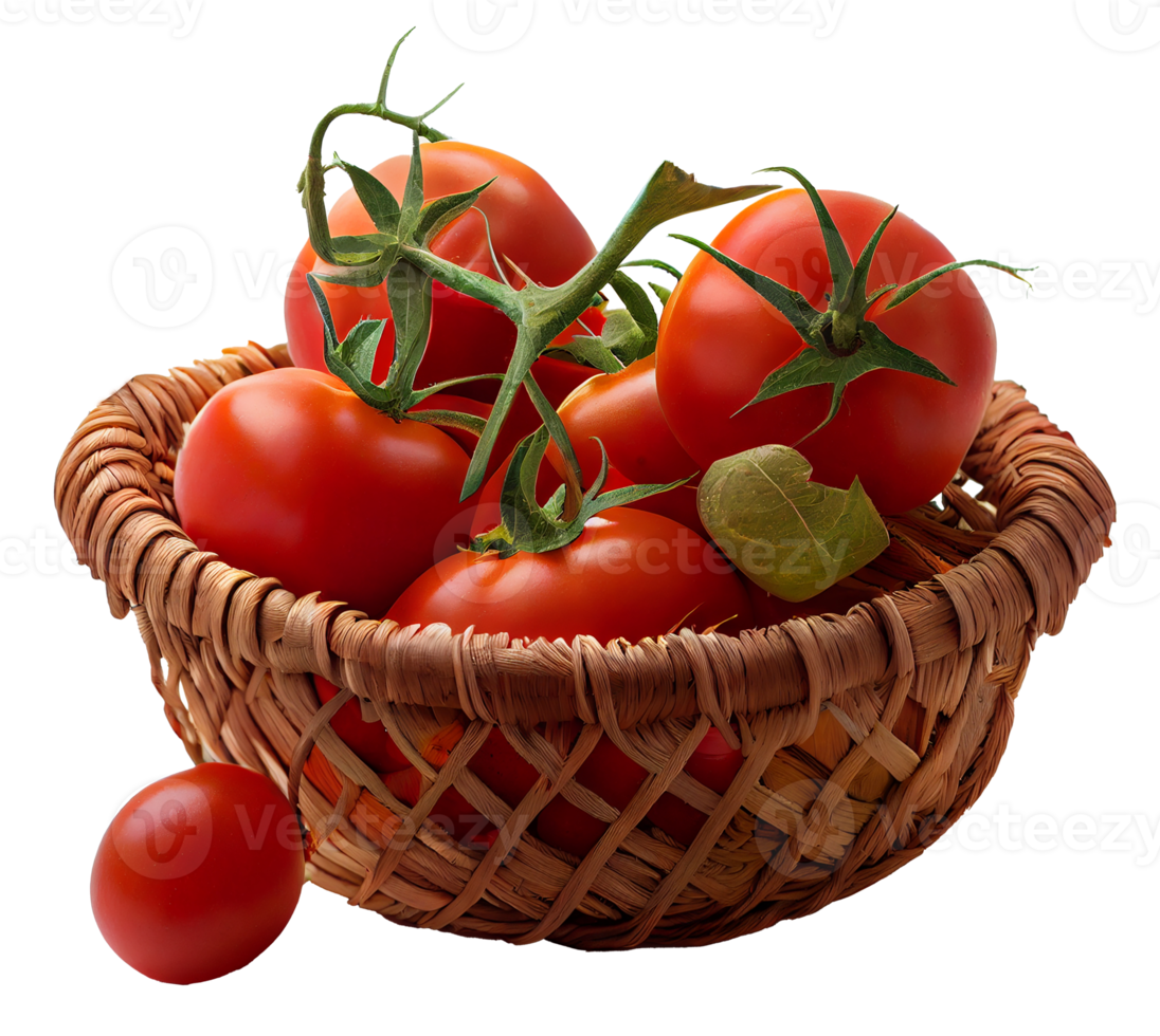 basket of red tomatoes png