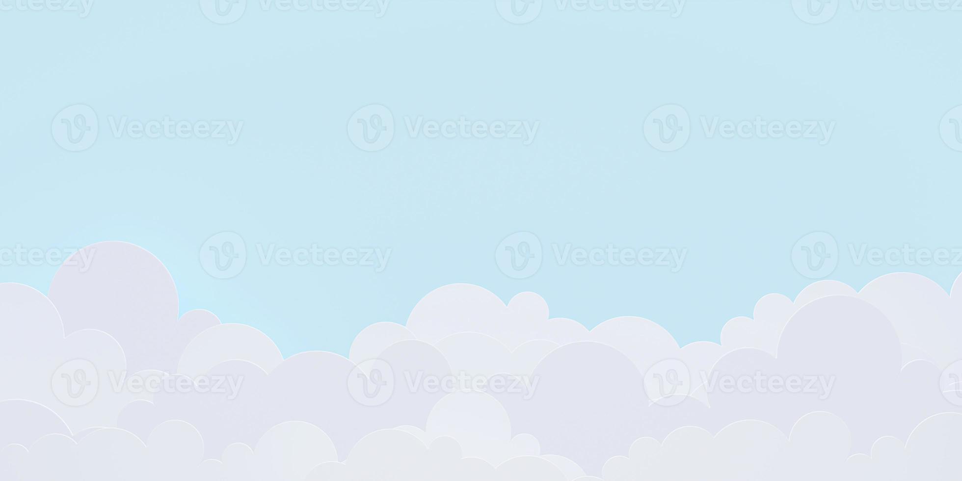 sky and clouds background mid day stomach paper cut art 3D illustration photo