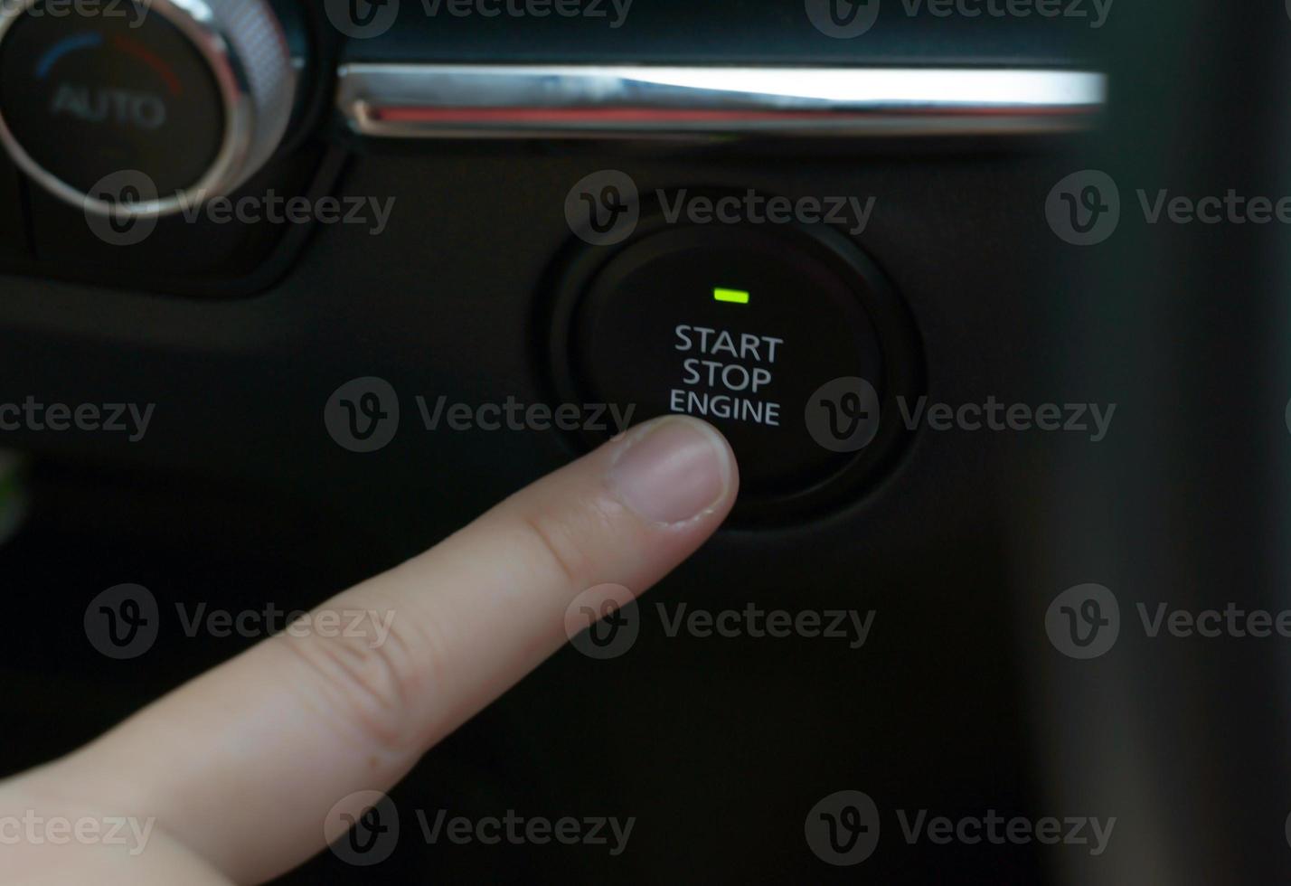 Push Start button is a push button that acts like a car key. It is used to turn on and off the system inside the car and start the engine without the need for a key to turn the starter. photo